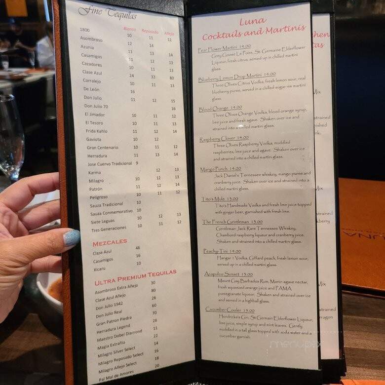 Luna Modern Mexican Kitchen - Corona, CA menu_pic