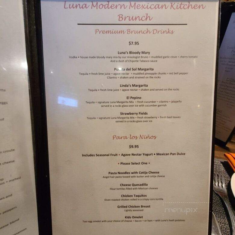 Luna Modern Mexican Kitchen - Corona, CA menu_pic