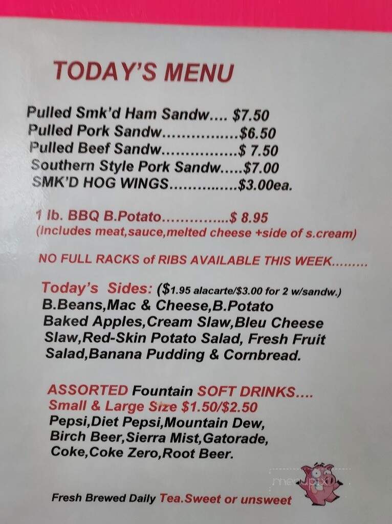 Porkys Place BBQ Carry-Out & Catering - York, PA menu_pic