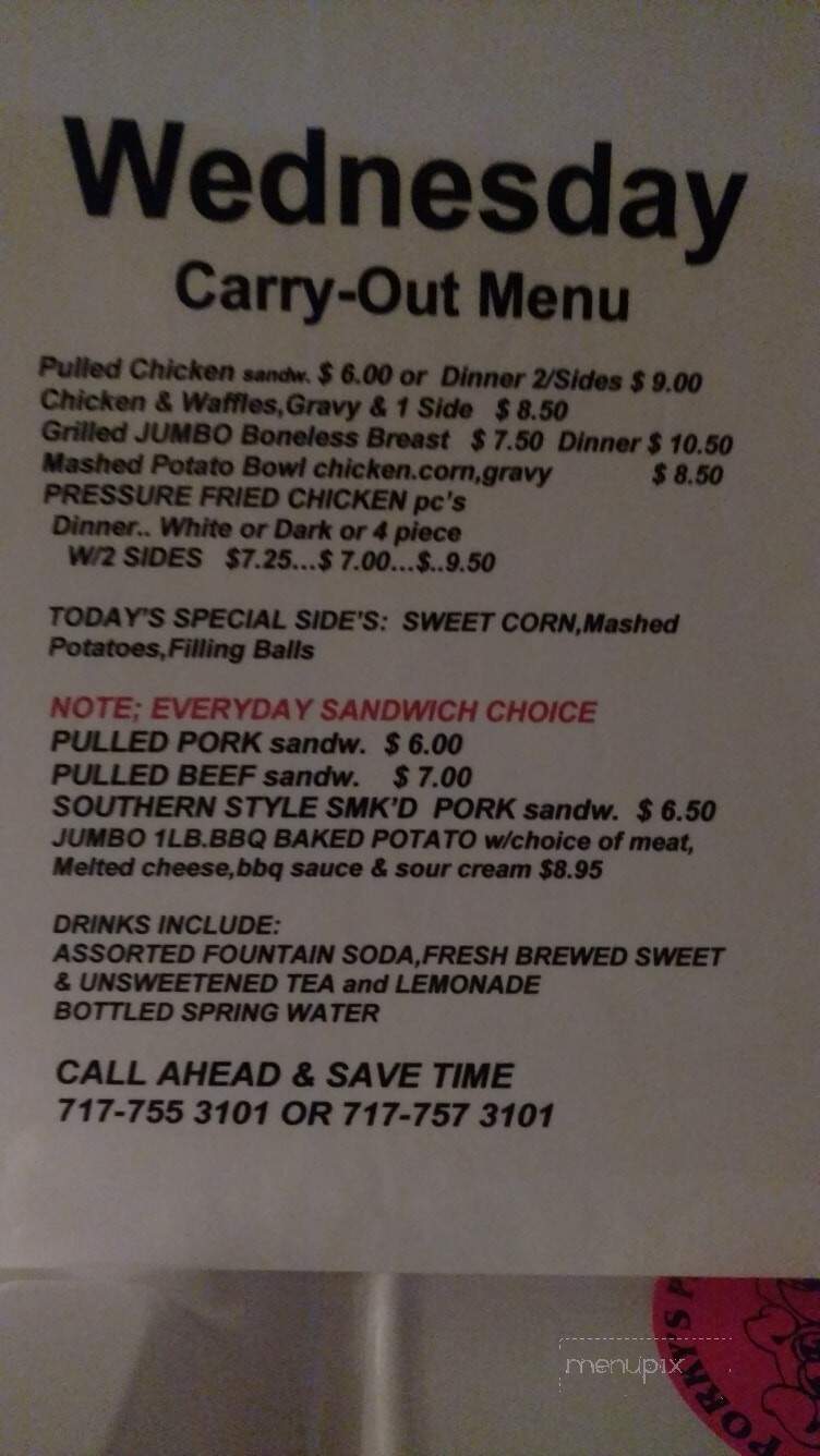 Porkys Place BBQ Carry-Out & Catering - York, PA menu_pic