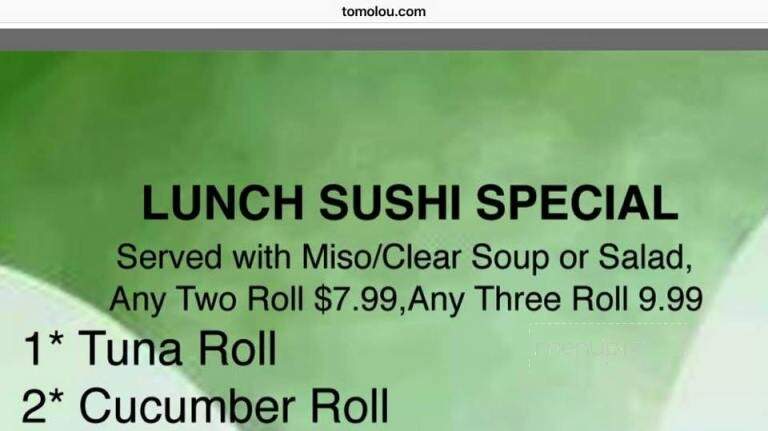 Tomo Japanese Restaurant - Rincon, GA menu_pic