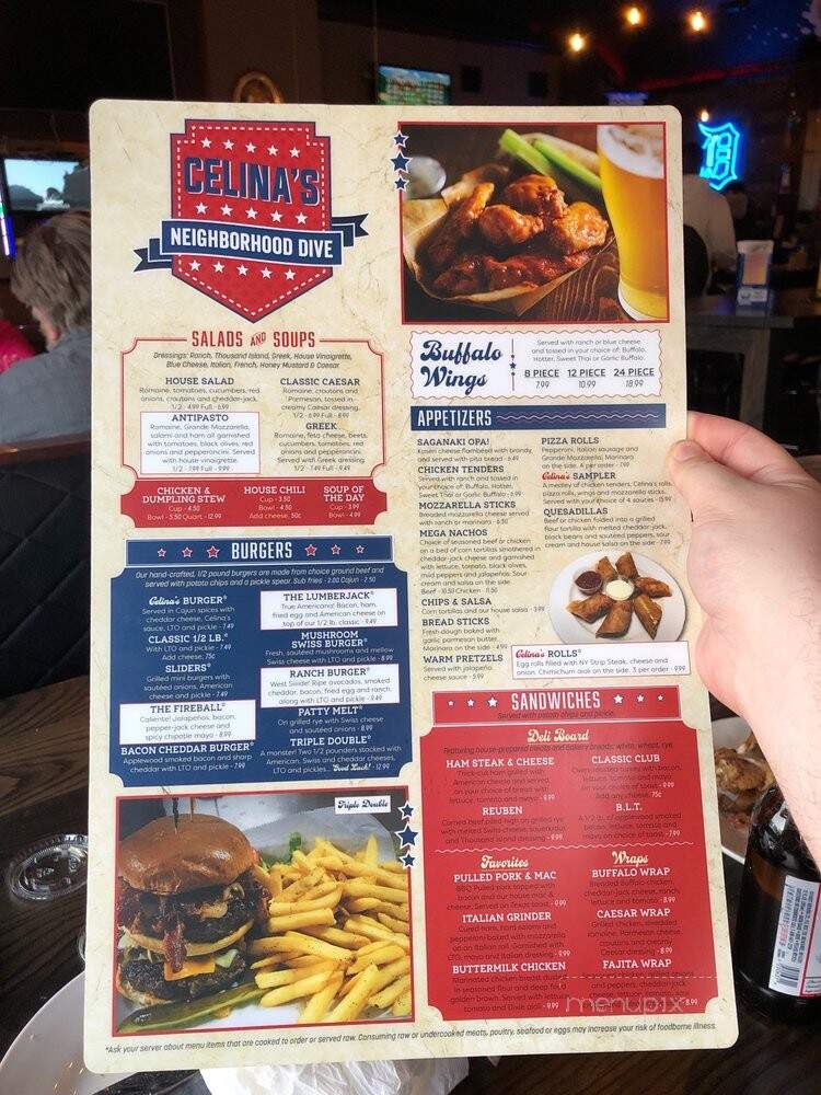 Celina's Sports Bar & Grill - Madison Heights, MI menu_pic
