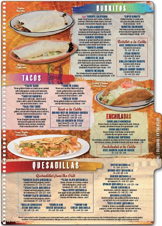 Casa Grande Cantina & Grill - Hartwell, GA menu_pic