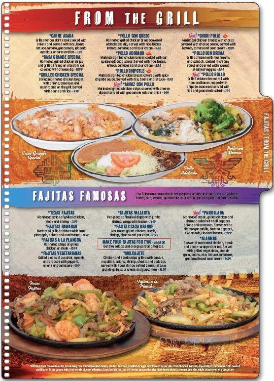 Casa Grande Cantina & Grill - Hartwell, GA menu_pic