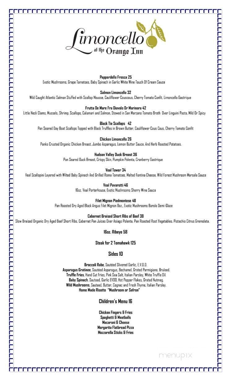 Limoncello - Goshen, NY menu_pic