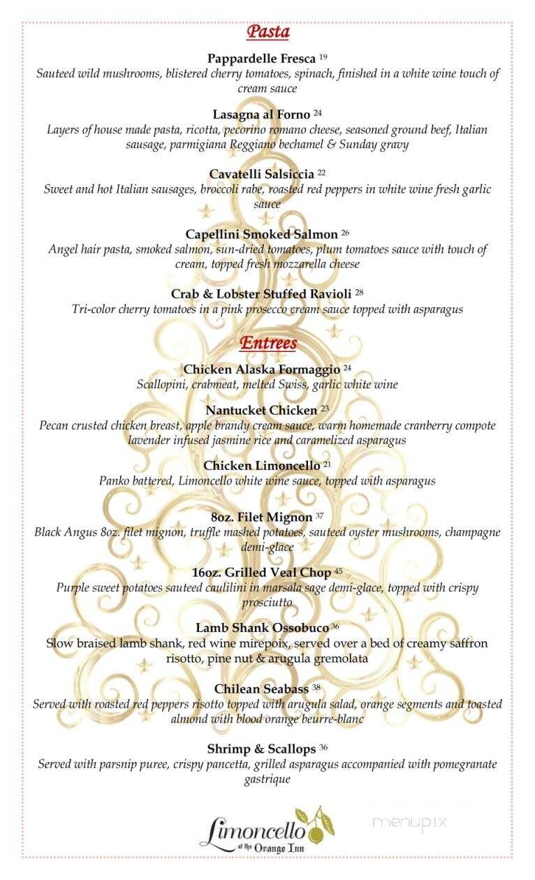 Limoncello - Goshen, NY menu_pic