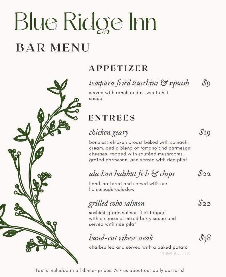 Wrightwood Inn - Wrightwood, CA menu_pic