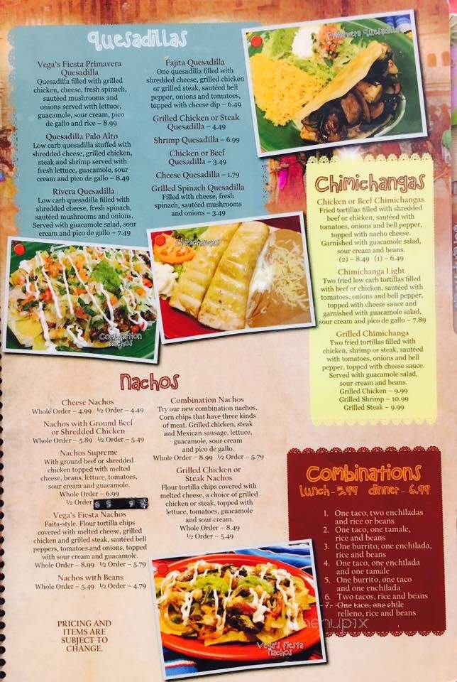 Vega's Fiesta Mexican Restaurant - Jonesborough, TN menu_pic