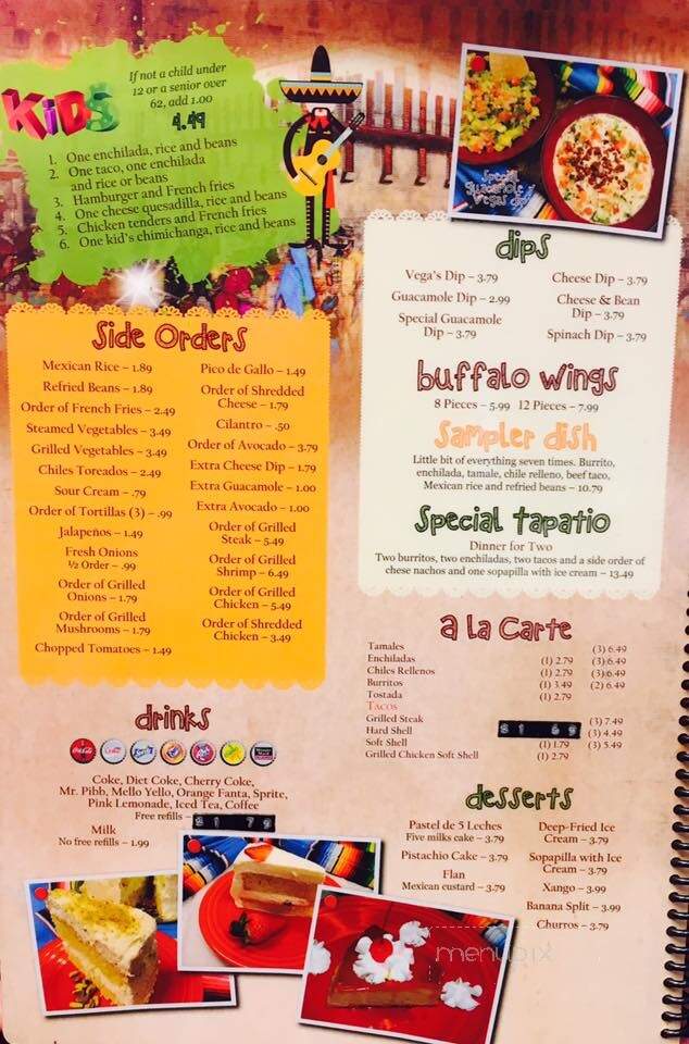 Vega's Fiesta Mexican Restaurant - Jonesborough, TN menu_pic