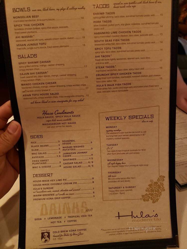 Hula's Modern Tiki - Phoenix, AZ menu_pic