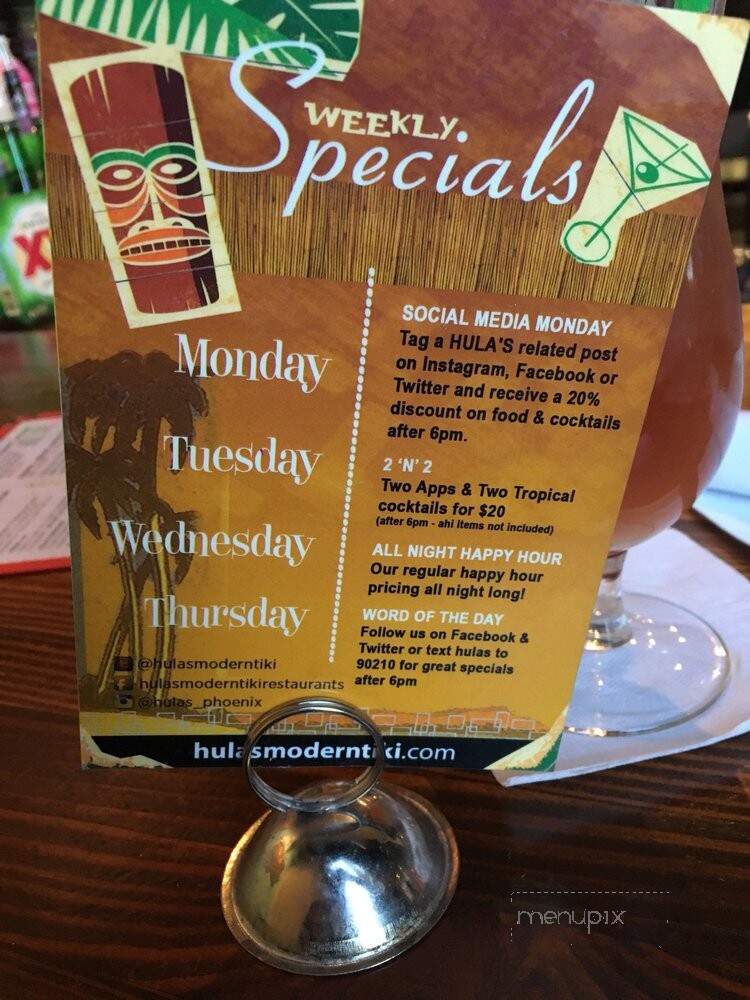 Hula's Modern Tiki - Phoenix, AZ menu_pic