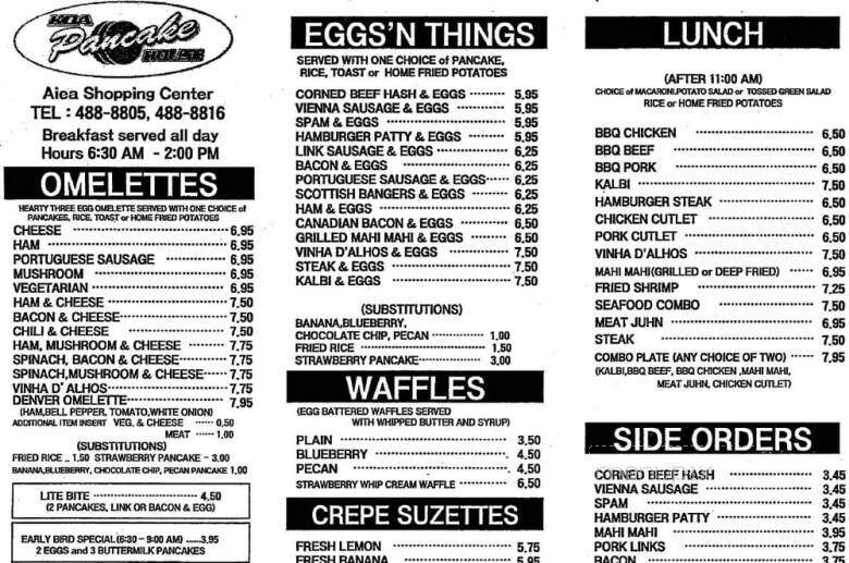Koa Pancake House - Aiea, HI menu_pic