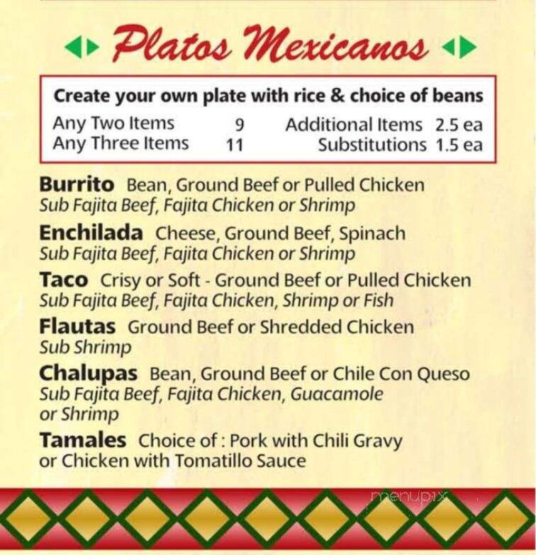 Menu of Fajita Flats in Houston, TX 77031