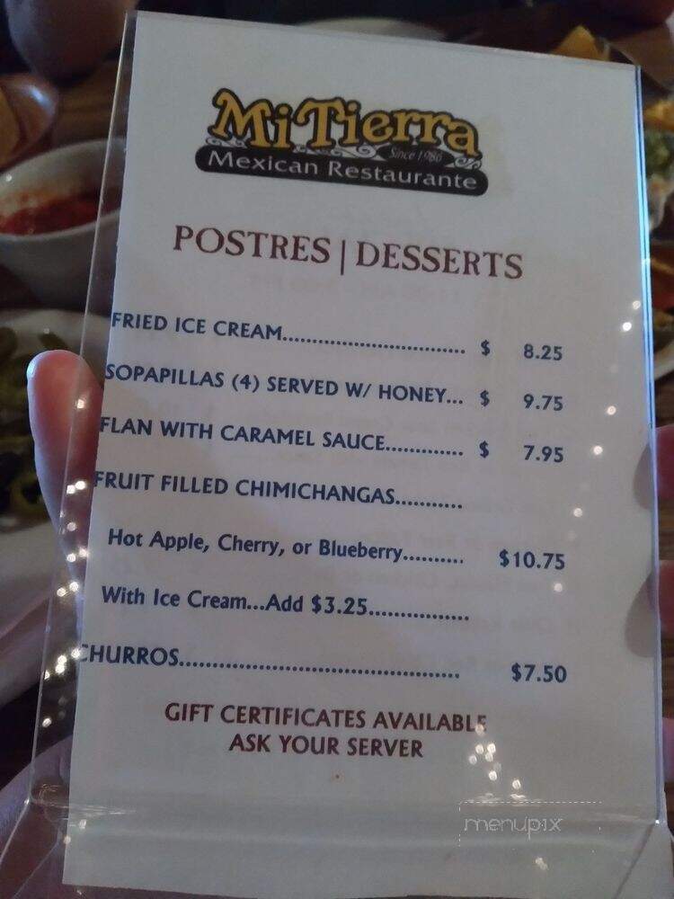Mi Tierra Restaurant - Tucson, AZ menu_pic