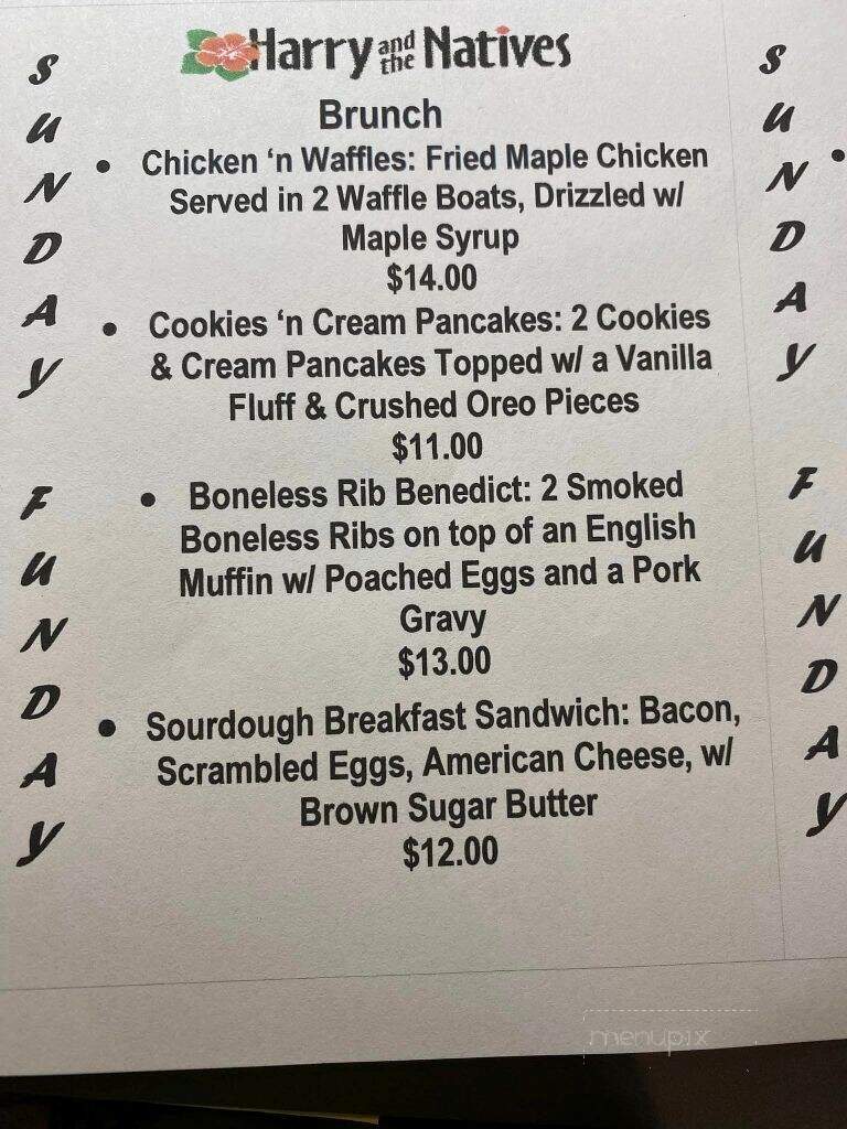 Harry & The Natives - Hobe Sound, FL menu_pic