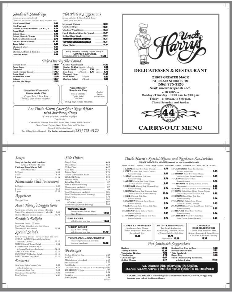 Uncle Harry's Deli Restaurant - St Clair Shores, MI