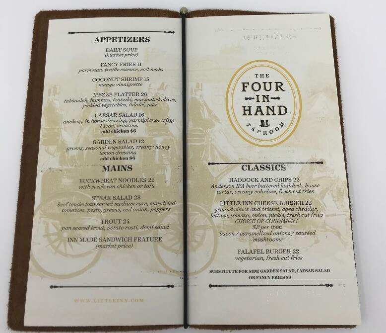 The Little Inn of Bayfield - Bluewater, ON menu_pic