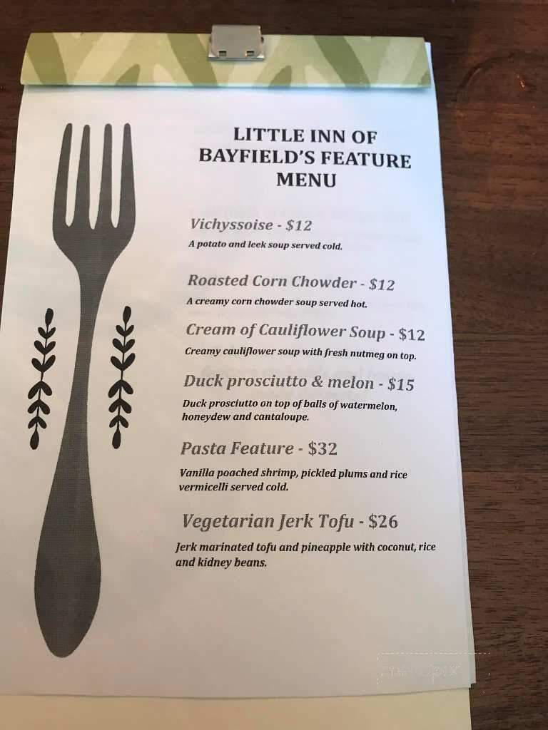The Little Inn of Bayfield - Bluewater, ON menu_pic