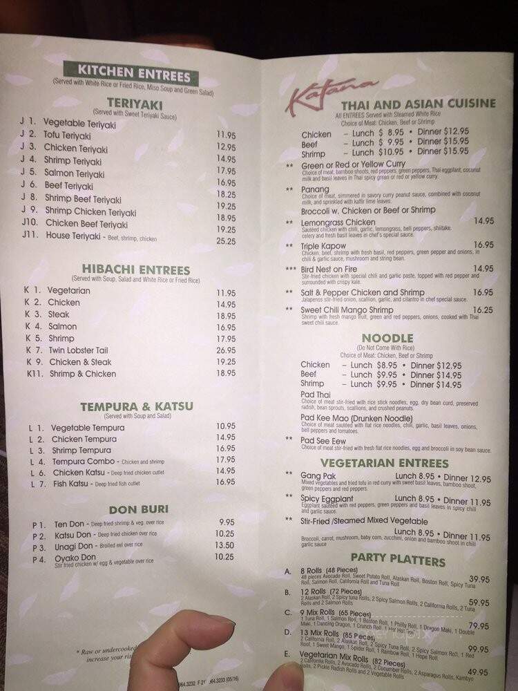 Katana Sushi - Clarksville, MD menu_pic