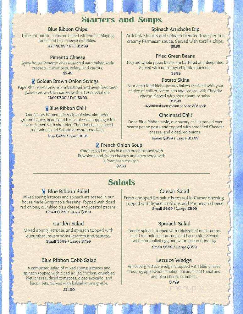 Blue Ribbon Grill - Tucker, GA menu_pic