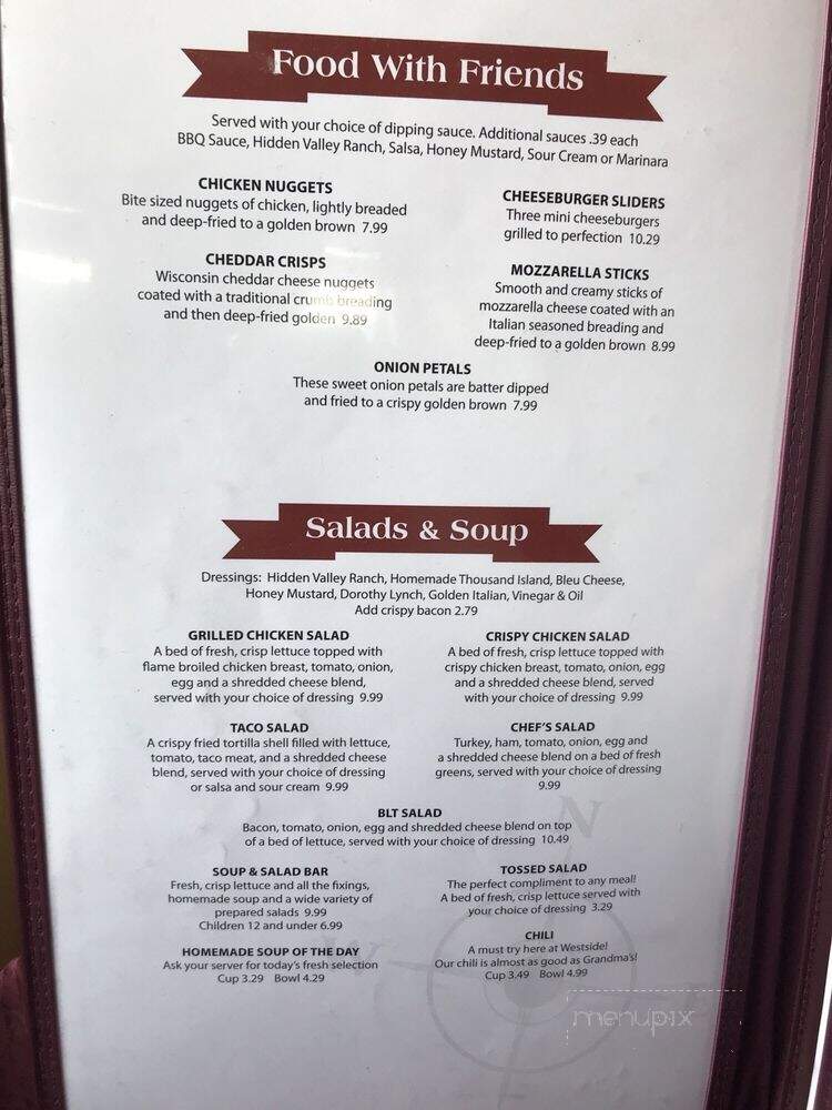 Westside Restaurant - O'Neill, NE menu_pic