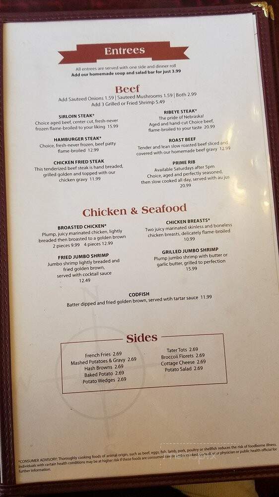 Westside Restaurant - O'Neill, NE menu_pic