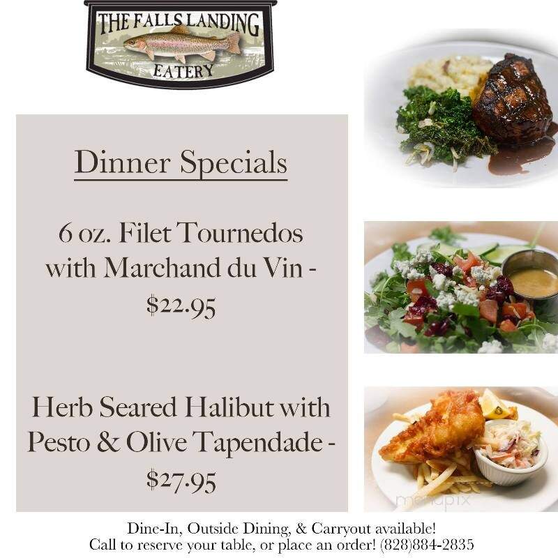 Falls Landing - Brevard, NC menu_pic