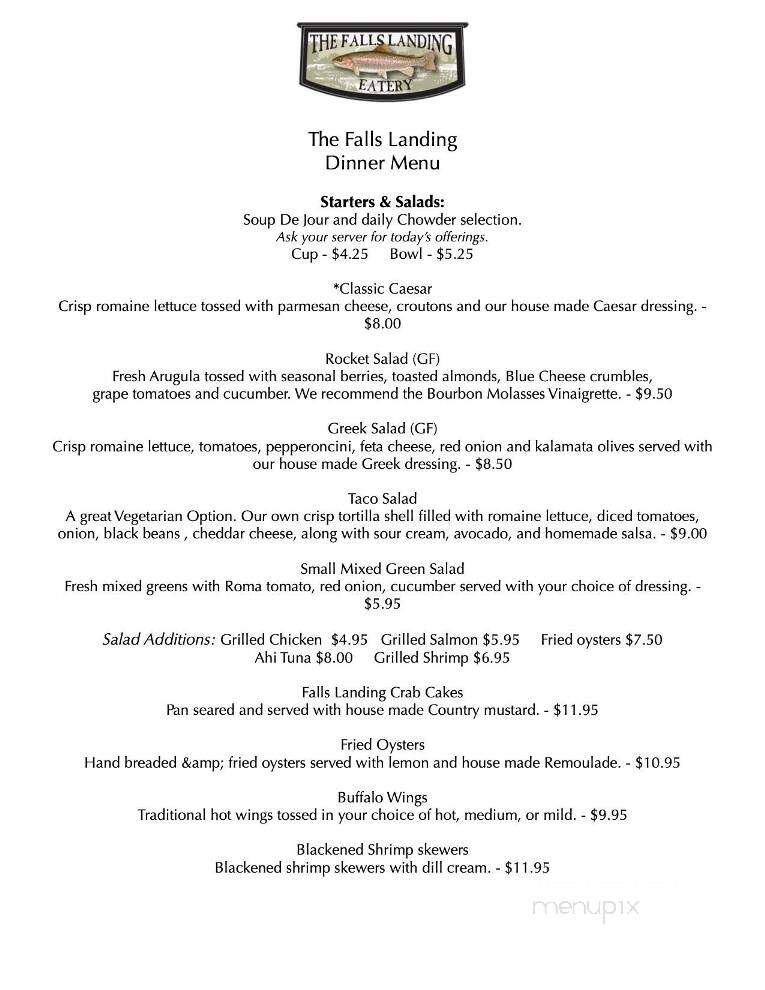 Falls Landing - Brevard, NC menu_pic
