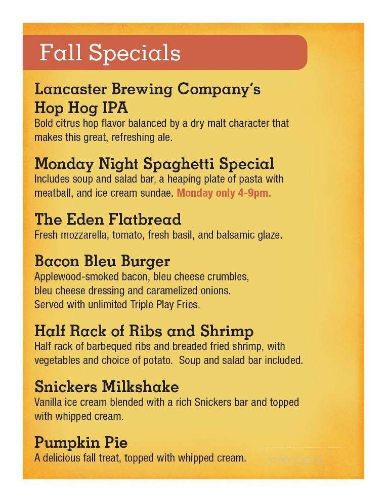 Eden Resort Inn & Suites - Lancaster, PA menu_pic