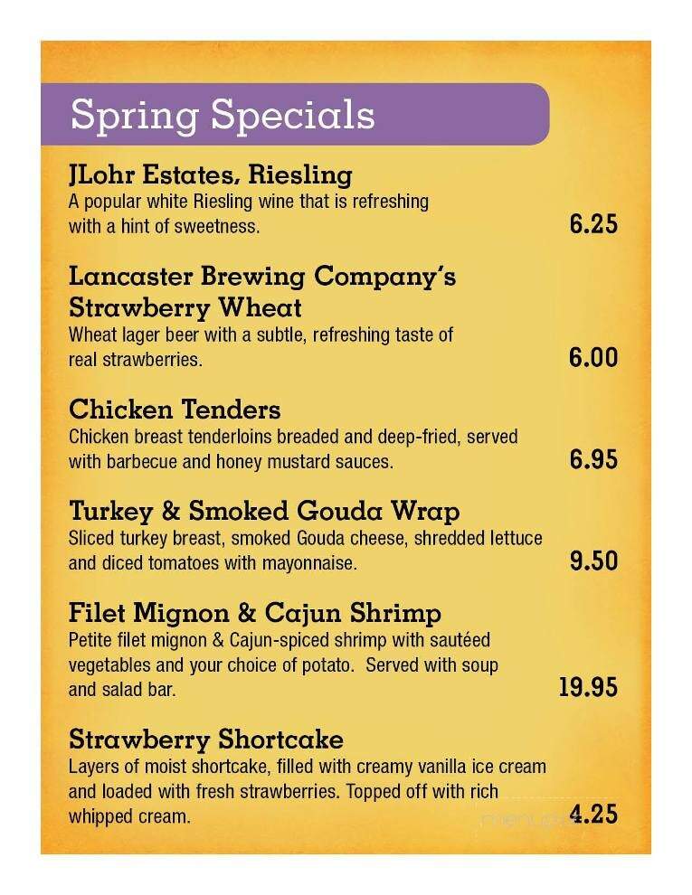 Eden Resort Inn & Suites - Lancaster, PA menu_pic