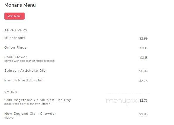 Mohans - Penn Hills, PA menu_pic