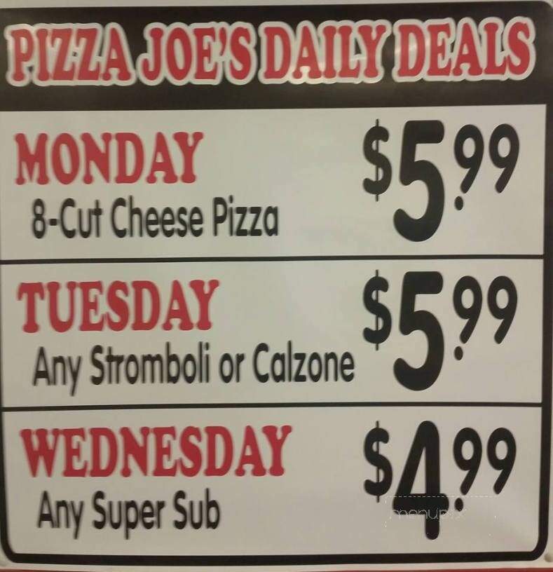 Pizza Joe's - New Wilmington, PA menu_pic