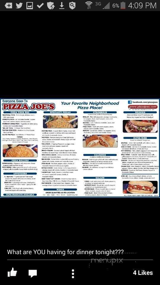 Pizza Joe's - New Wilmington, PA menu_pic