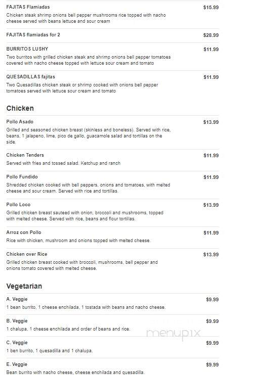 La Fogata - Anderson, SC menu_pic