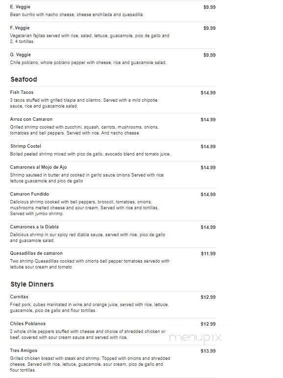 La Fogata - Anderson, SC menu_pic