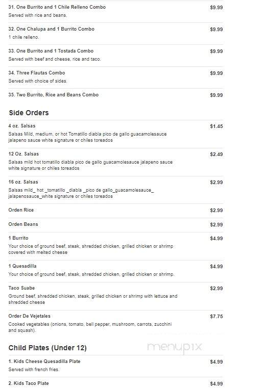 La Fogata - Anderson, SC menu_pic