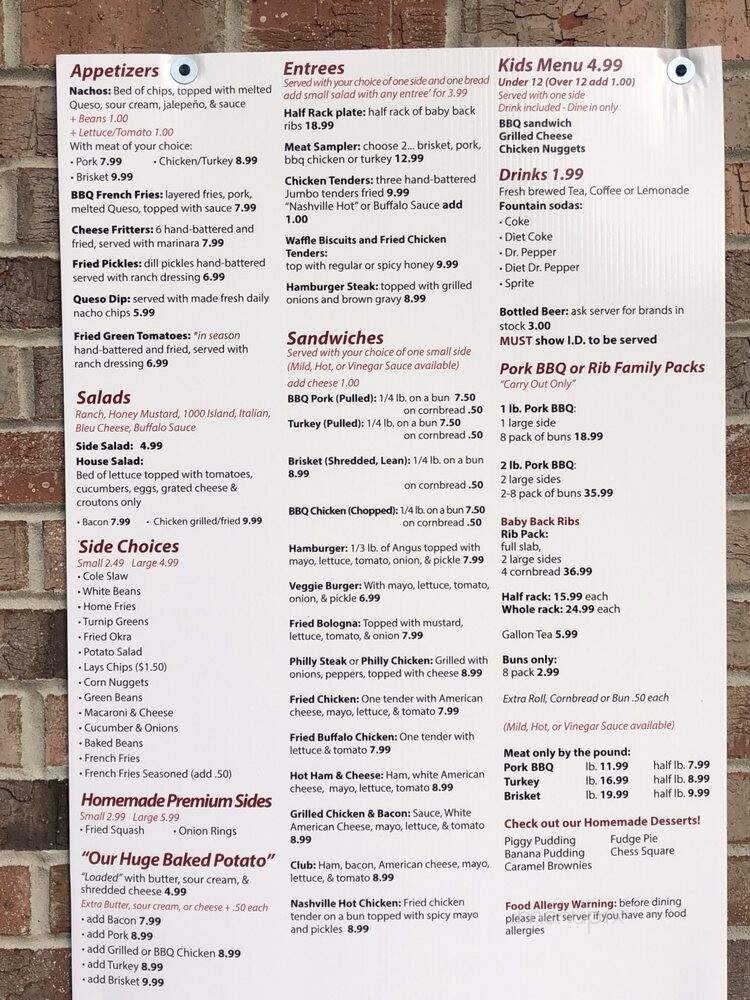 Bar B Que Place - White House, TN menu_pic
