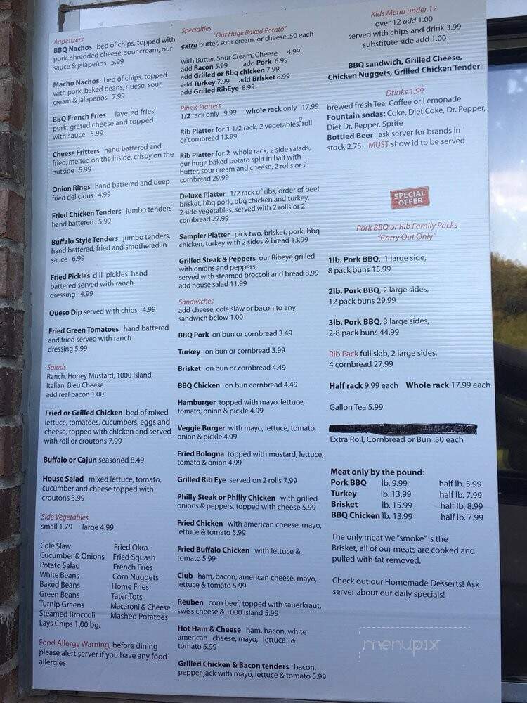 Bar B Que Place - White House, TN menu_pic