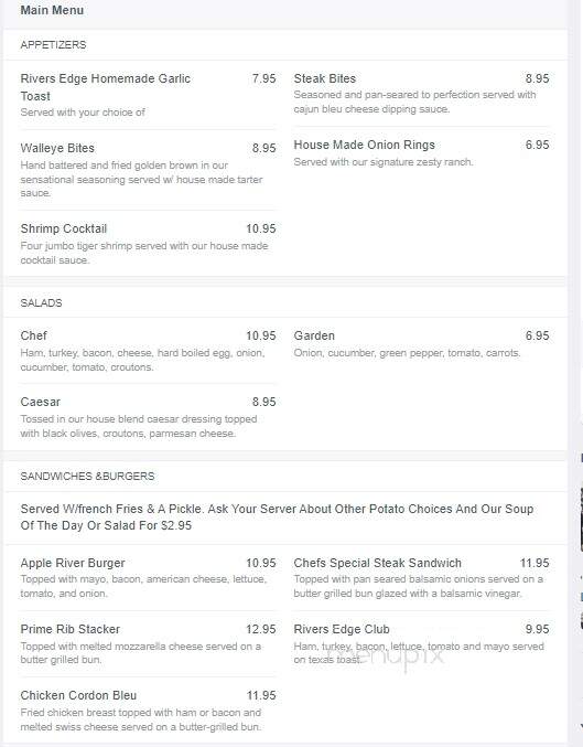 River's Edge - New Richmond, WI menu_pic