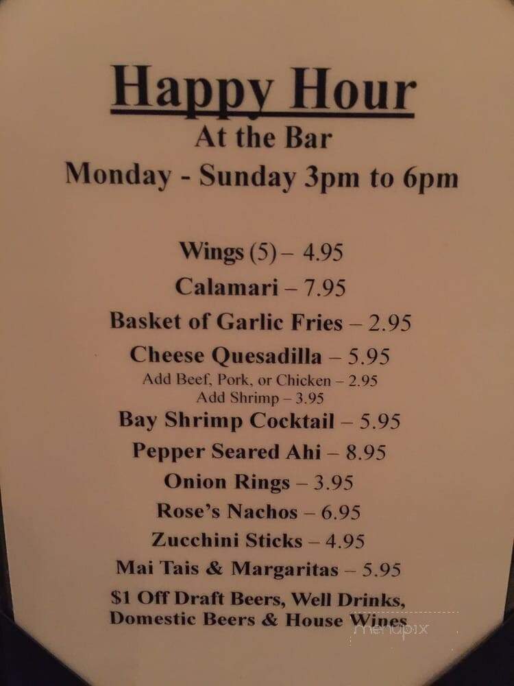 Rose's Landing Restaurant - Morro Bay, CA menu_pic