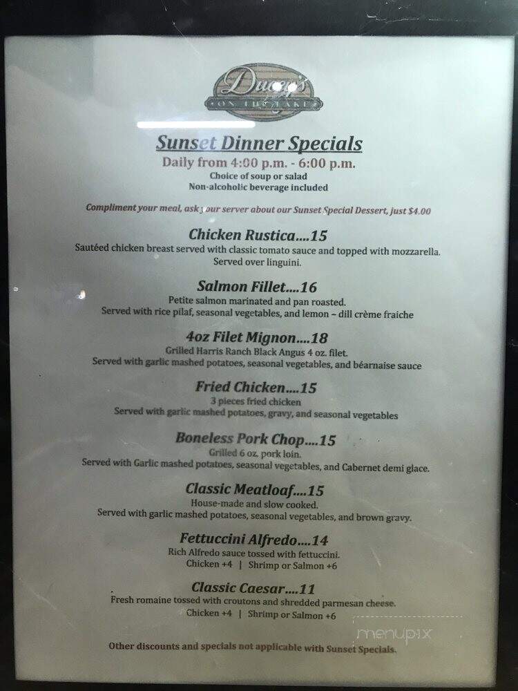 Ducey's On The Lake - Bass Lake, CA menu_pic