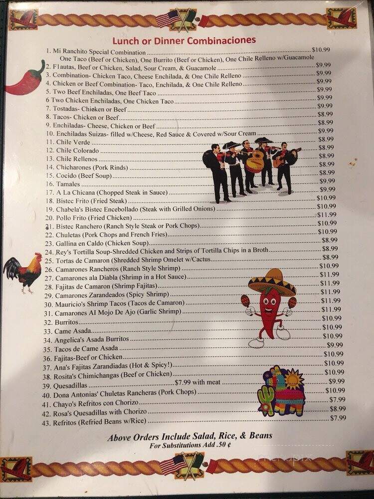 Mi Ranchito Cafe - Stockton, CA menu_pic