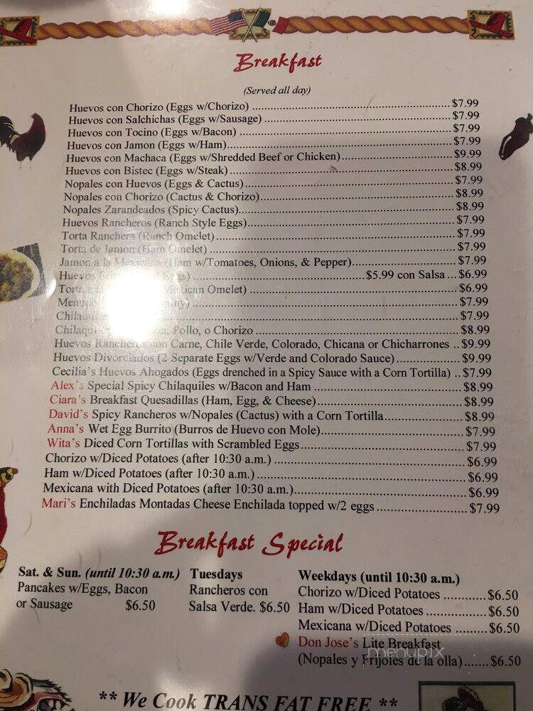 Mi Ranchito Cafe - Stockton, CA menu_pic