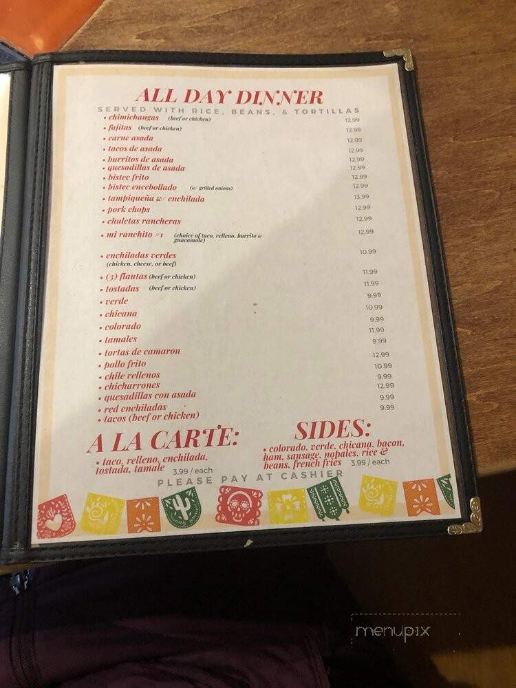 Mi Ranchito Cafe - Stockton, CA menu_pic