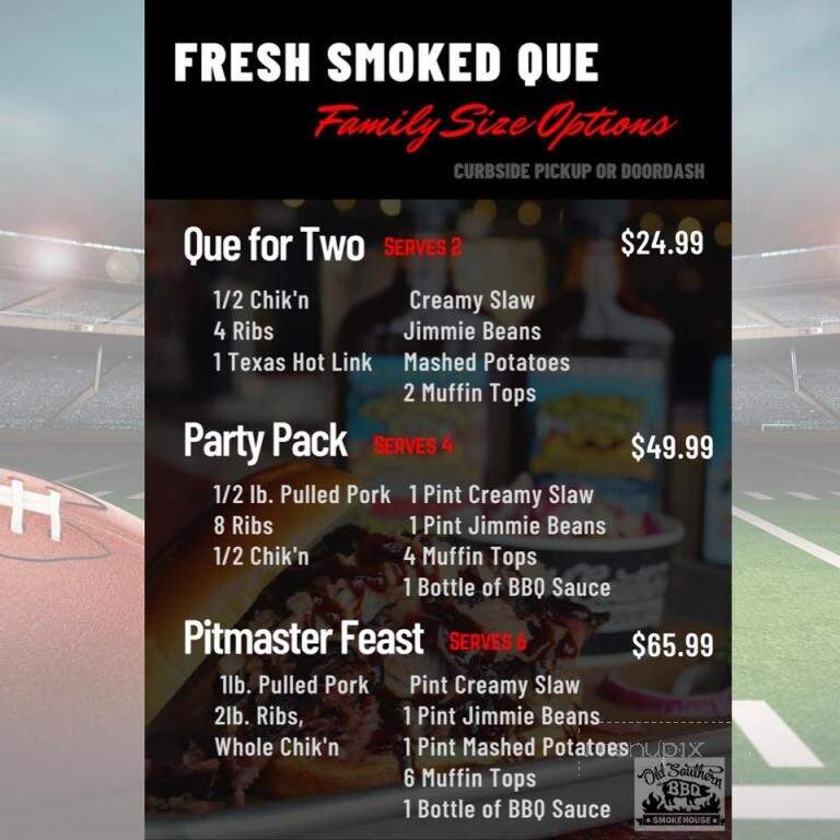 Old Southern BBQ Smokehouse - Rice Lake, WI menu_pic
