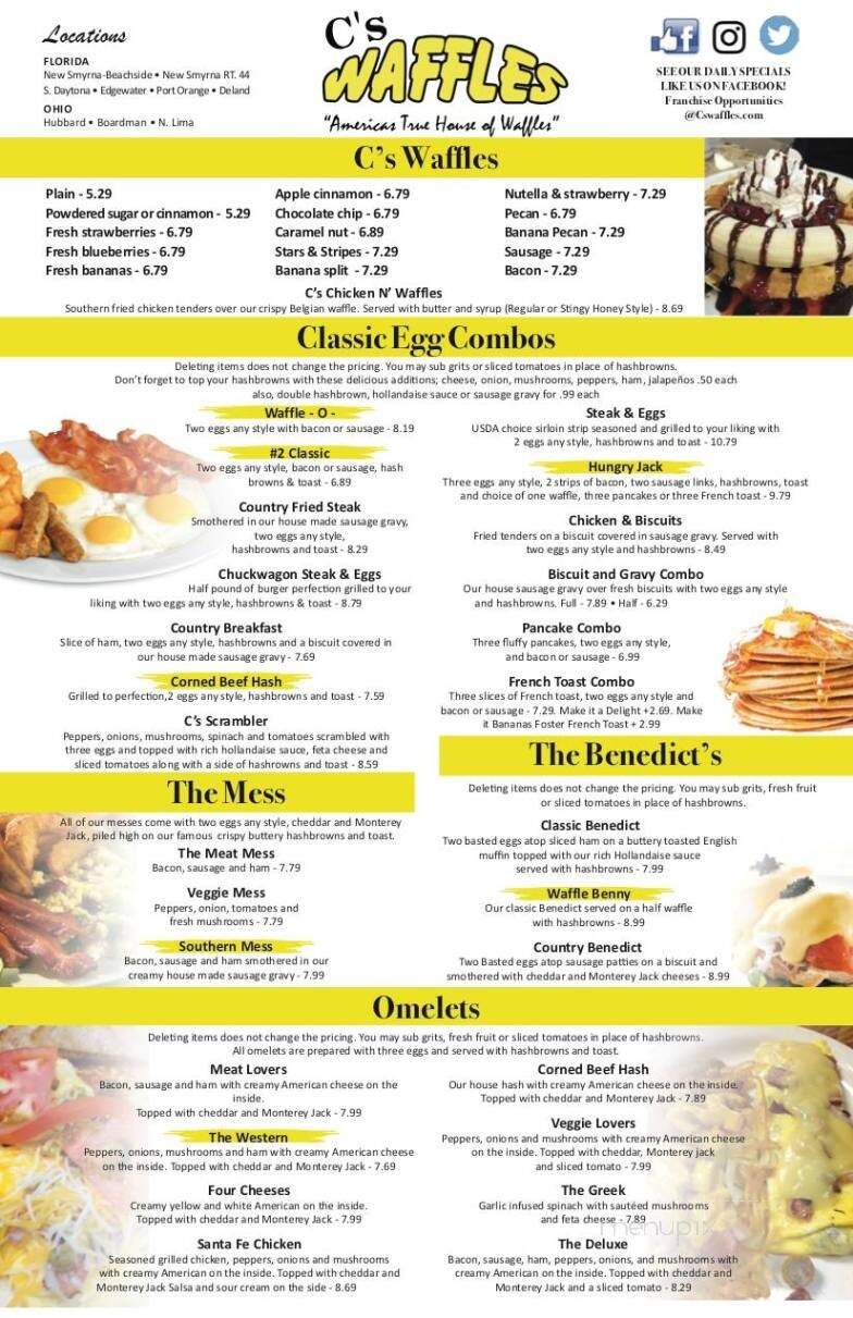 C's Waffles - Edgewater, FL menu_pic