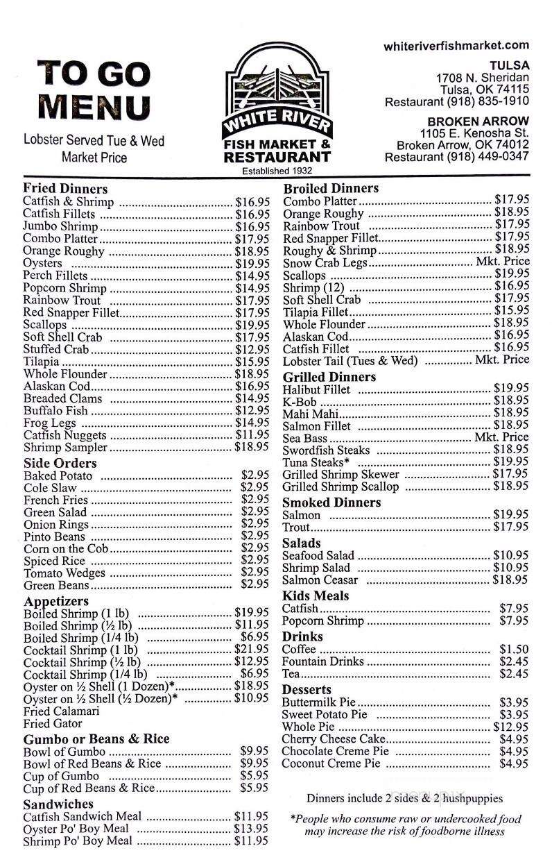 White River Fish Market - Broken Arrow, OK menu_pic