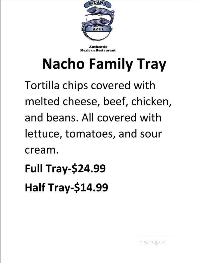 Iguana Azul - Waynesboro, VA menu_pic