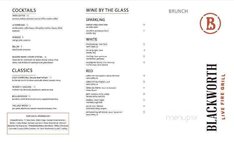 Blackworth Live Fire Grill - Lititz, PA menu_pic