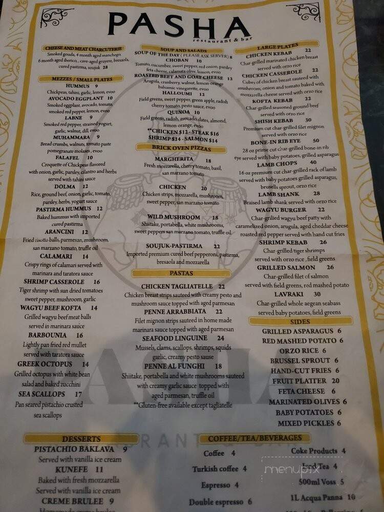 Pasha Restaurant and Bar - Atlanta, GA menu_pic